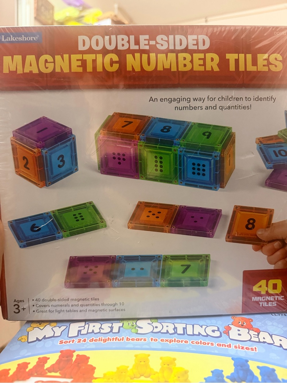 Double-Sided Magnetic Number Tiles – Multi Color